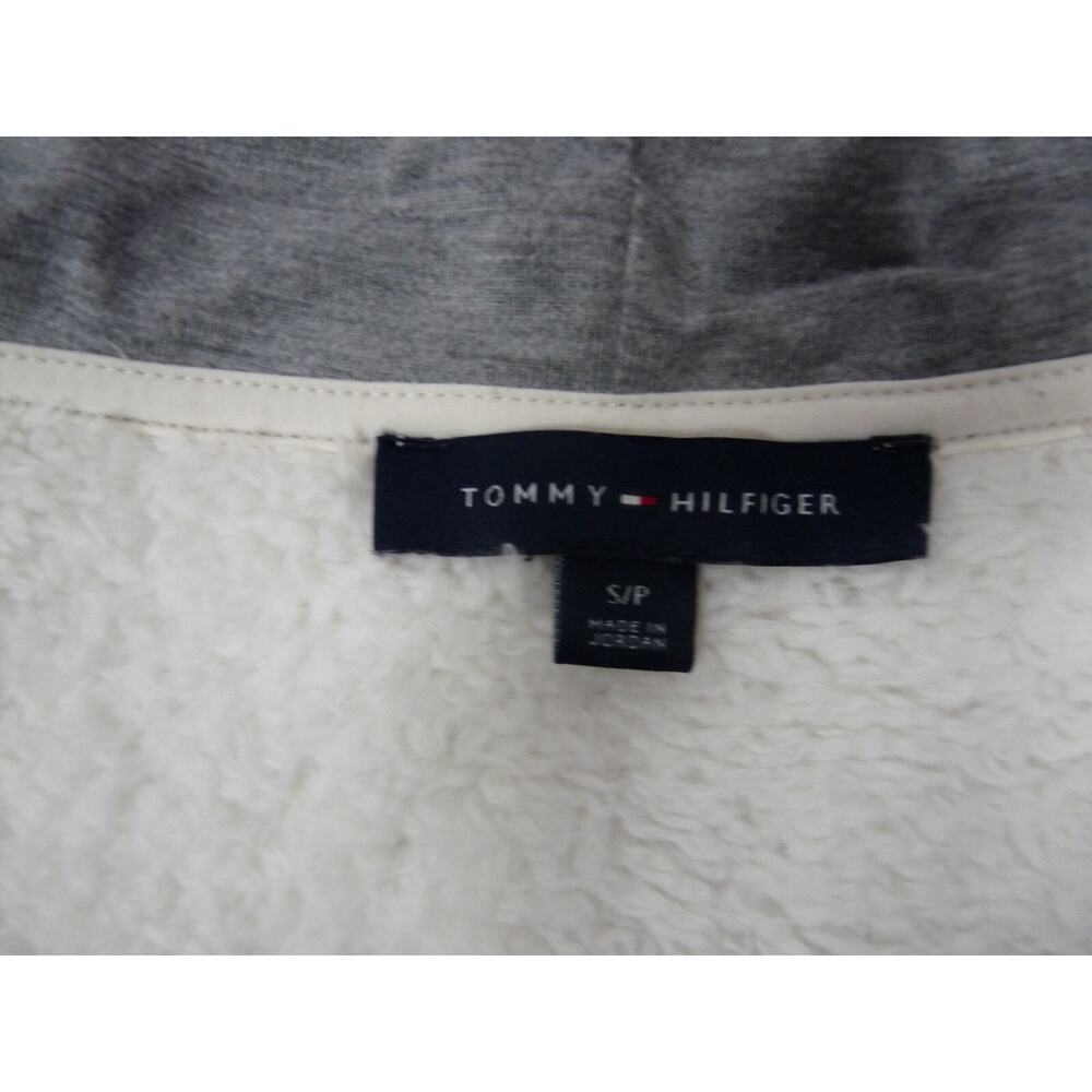 Tommy Hilfiger White Fur with Red/Blue Stripe Hoodie Full Zipper Jacket Size S/P - Picture 8 of 10